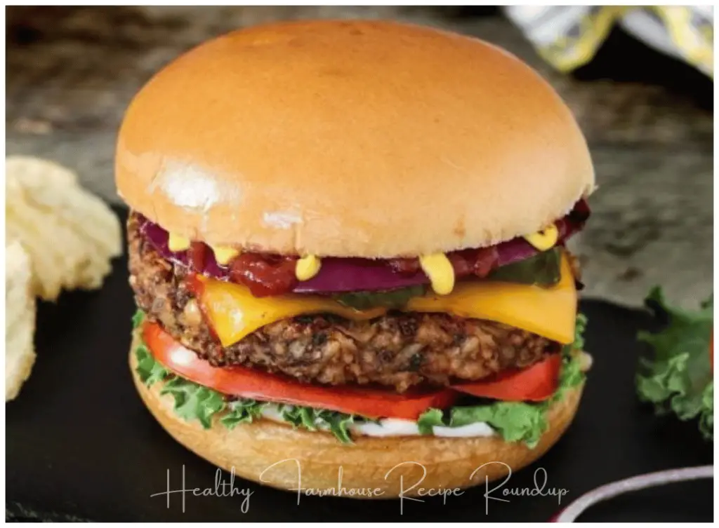 Healthy bean and mushroom burger