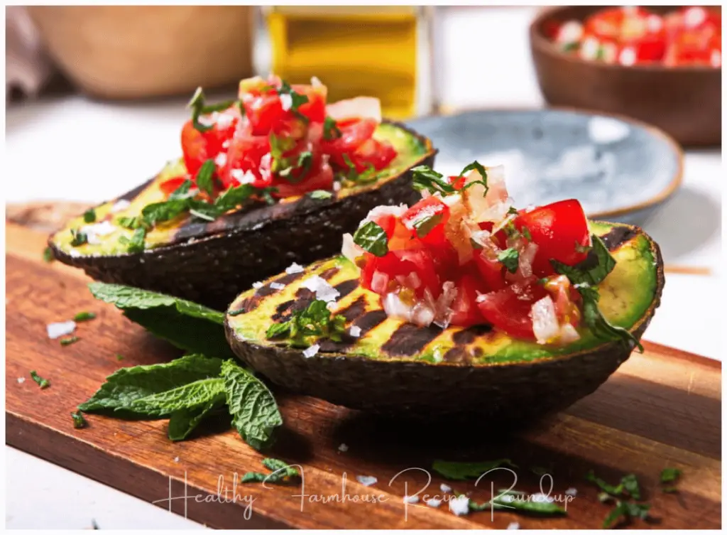 Grilled Avocados with tomato pico