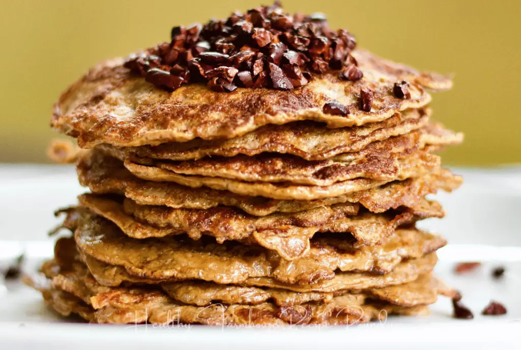 Stack of healthy apple breakfast pancake recipe