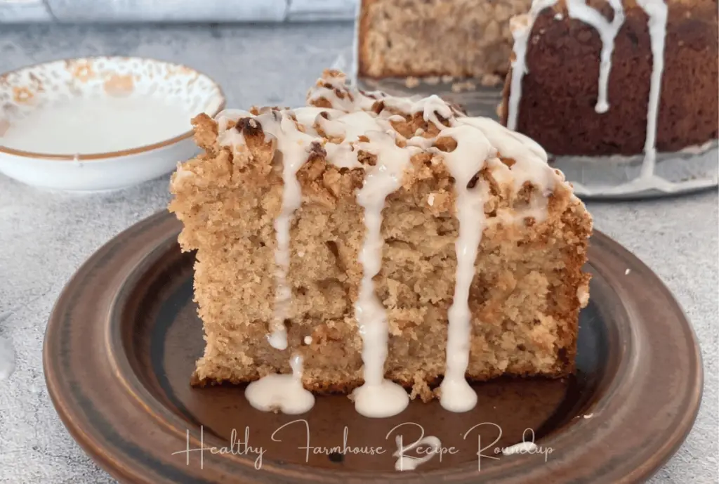 Apple cake recipe with dripping icing glaze