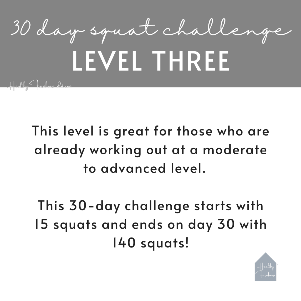 30 Day Squat Challenge Level Three