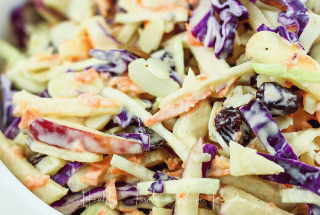 Creamy and colorful summer coleslaw recipe made with cottage cheese