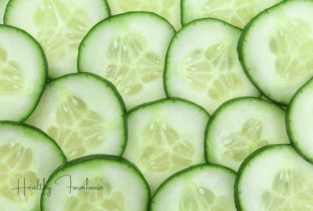 Sliced cucumbers